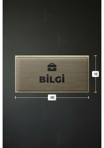 Bilgi Yazılı - Metal - Gold Renk - Kapı İsimliği - 30x15 Cm Bilgi Yazılı - Metal - Gold Renk - Kapı İsimliği - 30x15 Cm