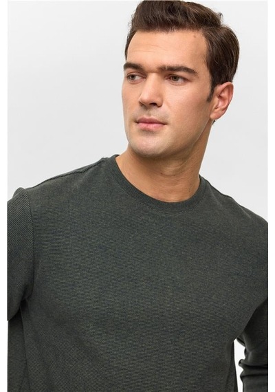 SÜVARİ Haki Regular Düz Bisiklet Yaka Sweatshirt Haki