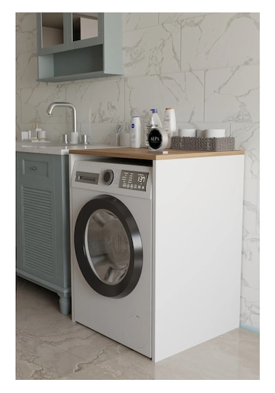 Modern Çamaşır Makinesi Kaplama Dolabı Tezgah Koruyucu Çok Amaçlı Banyo Düzenleyici Atlantik Çam - Beyaz Modern Çamaşır Makinesi Kaplama Dolabı Tezgah Koruyucu Çok Amaçlı Banyo Düzenleyici Atlantik Çam - Beyaz