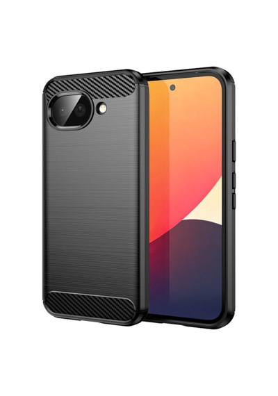 Microcase Google Pixel 10a İle Uyumlu Brushed Carbon Fiber Silikon Kılıf - Siyah Al3332