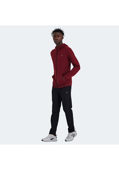 Slazenger RICH Erkek Fermuarlı Kapüşonlu Cepli Bordo Eşofman Takımı