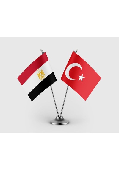 Mısır Bayrağı Ve Türk Bayrağı İkili Saten Masa Bayrağı Takımı Diğer