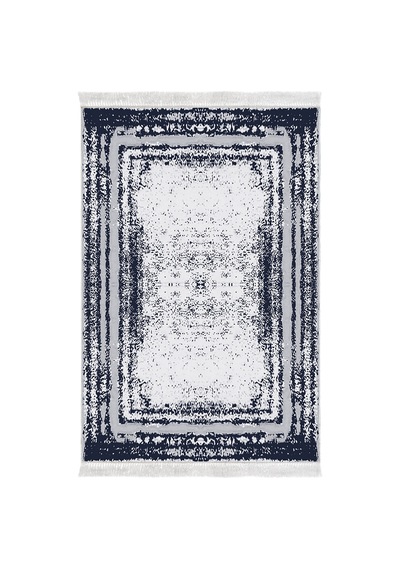 Dekoreko Kaymaz Taban Djt 2 Li Banyo Paspas Takımı Trend Saçaklı Modern M5132 lacivert