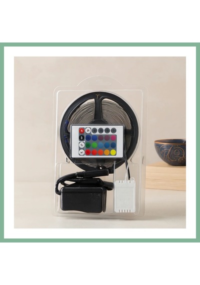 Bşkvirgo 5m Rgb Şerit Led Ip65 Kumandalı Adaptörlü Smd2835 54 Led/m Bsk2026