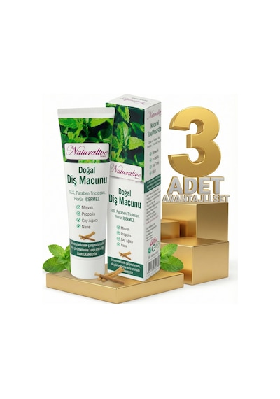 Naturalive Doğal Diş Macunu 3x100 Gr