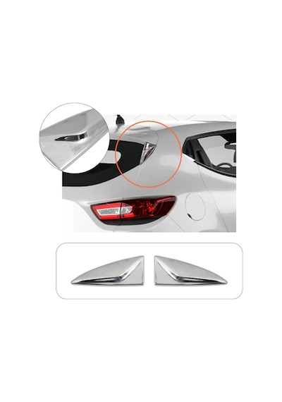 Renault Clio 4 Uyumlu Krom Arka Cam Rüzgarlık Üçgeni Paslanmaz Çelik