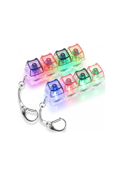 2 Adet Klavye Fidget Oyuncak, Led Işıkları İle Fidget Anahtarlık Klavye, Kedi Şekli Klavye Deko