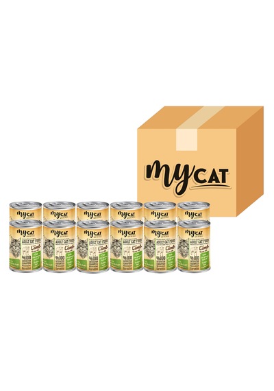 Mycat Kuzu Parça Etli Yetişkin Kedi Konserversi 12 x 400 G