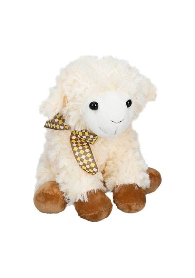 Oturan Peluş Kuzu 24 Cm Çok Renkli