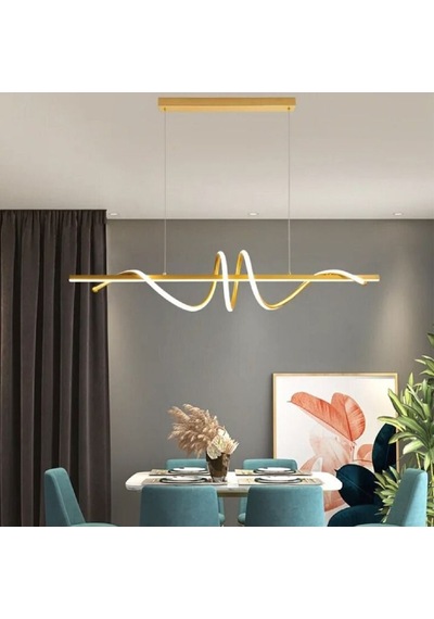 Ulupinar / 100 Cm / Gold Gövde / Sarkıt Avize / 3 Renk Işık Gold Boya