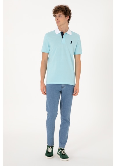 U.S. Polo Assn. Erkek Regular Fit Polo Yaka Aqua Tişört 50306809-VR007