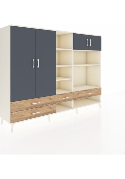 Hyperion Dolap 12 Raflı 4 Çekmeceli 4 Kapaklı 220x44x163 Aytaşı-a Aytaşı-antrasit/çam Hyperion Dolap 12 Raflı 4 Çekmeceli 4 Kapaklı 220x44x163 Aytaşı-a Aytaşı-antrasit/çam