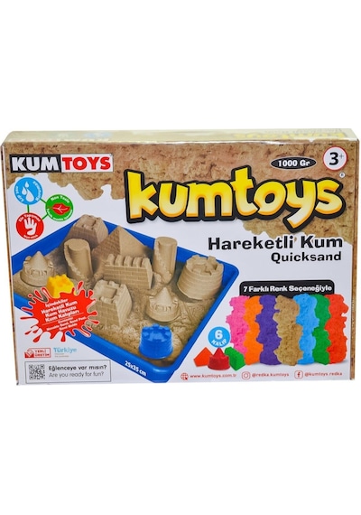 5329 Kumtoys, Hareketli Kum Seti 1000 Gr / +3 Yaş Çok  Renkli