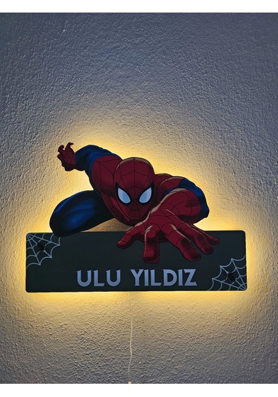 Spider Man Temalı Kişiye Özel Led Işıklı İsimlik