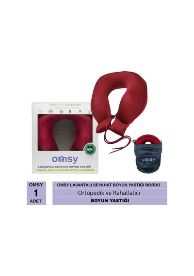 Omsy Lavantalı Seyahat Boyun Yastığı Bordo 1 Adet Omsy Lavantalı Seyahat Boyun Yastığı Bordo 1 Adet
