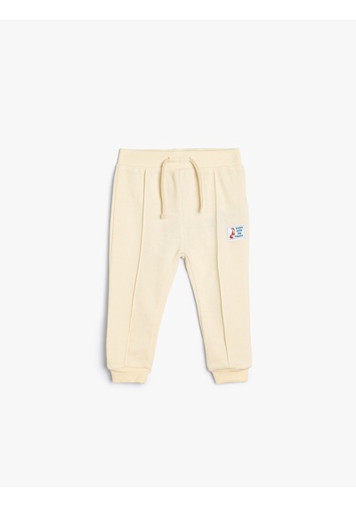 Koton Basic Jogger Eşofman Altı Beli Bağlamalı Pamuklu Ekru 5wmb40012tk Ekru