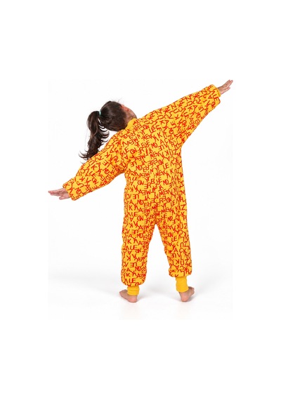 Babyhola 2.5 Tog Yorgan Gerektirmeyen Kalın Elyaf Dolgulu Çocuk Uyku Tulumu Pamuk Astarlı Unisex 6020 Turuncu