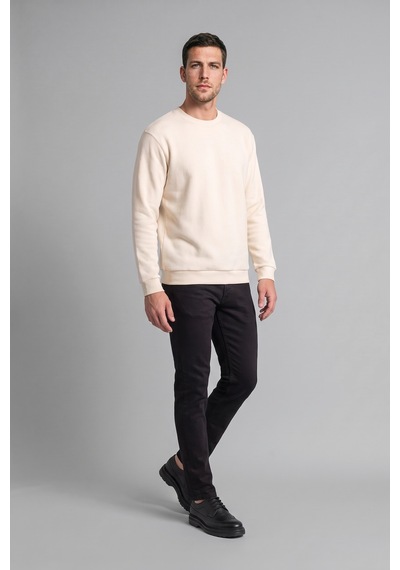 Defacto Relax Fıt Bisiklet Yaka Polar Basic Sweatshirt F3685ax26wner140 Ekru-er140