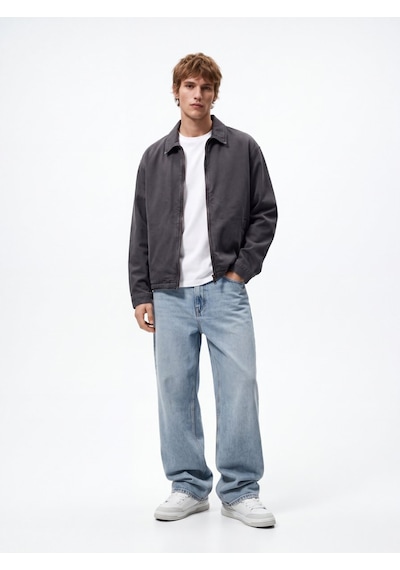 LTB Lennıe Regular Fit Fermuarlı Koyu Gri Jean Ceket