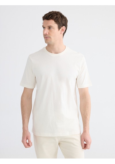 Lcwaıkıkı Classic Ekru %100 Pamuk Regular Fit Basic Tişört