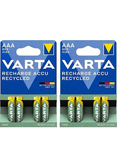 Varta 56703 800 mAh Blister AAA Ni-MH Şarj Edilebilir İnce Kalem Pil 2 x 4'lü