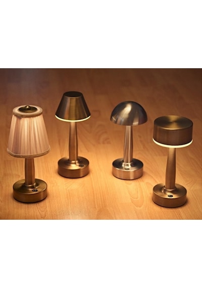 Özgen Ledli Dimmerli Masa Lambası Ml64005 Boyalı Nikel Ve Eskitme