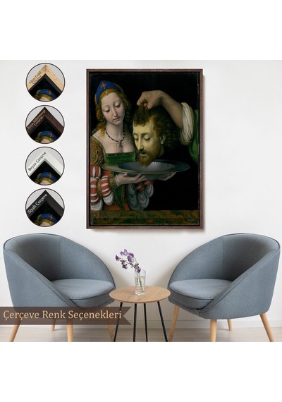 Miyrem^ Canvas Serie Salome İle Vaftizci Yahya'nın Başının Kesilmesi Tablo-7339