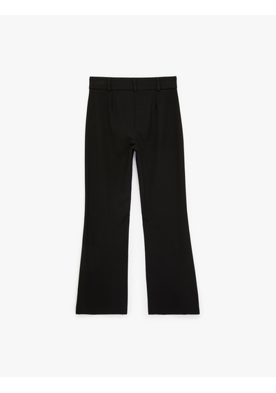 Koton Slim Fit İspanyol Paça Kumaş Pantolon Siyah 6sak40218pw Siyah