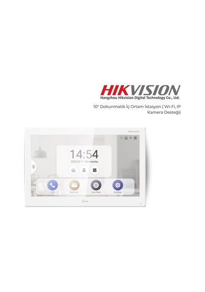 Hikvision DS-KH9510-WTE1 10" Dokunmatik İç Ortam İstasyon ( Wi-Fi
