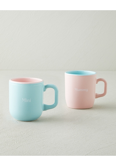 Mini&mummy Seramik İkili Kupa 150-230 Ml Mavi - Pembe