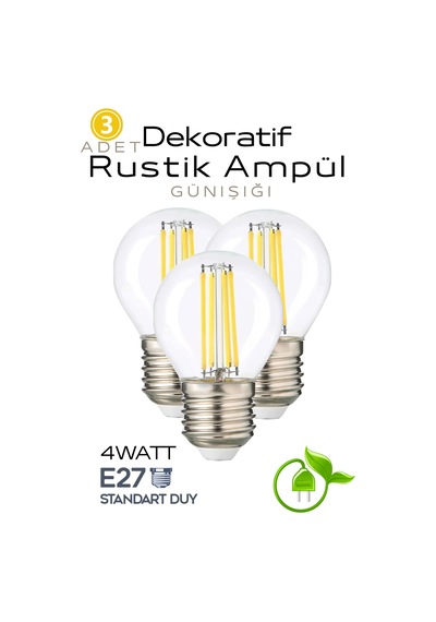 Dekoratif Retro 4w Rustik Günışığı Işık E27 Standart Duy 220v