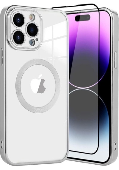 Smcase Apple Uyumlu iPhone 14 Pro Max Kılıf Kamera Korumalı Omega Lazer Silikon Tam Kapatan Ekran Koruyucu Siyah