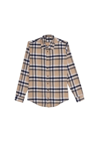Tudors Erkek Slim Fit Dar Kesim Kareli Kışlık Oduncu Gömlek-42370 Çok Renkli