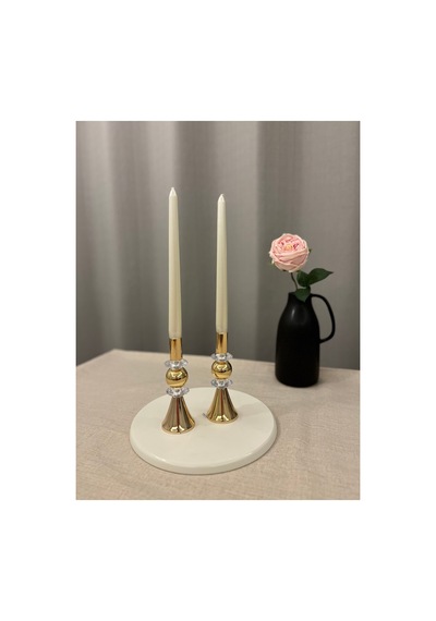Gold Rengi Queen Crystal 2'li Şamdan&mumluk Seti Gold - 830066825 Gold