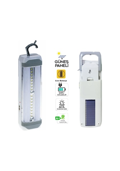Volemi Solar Şarjlı Işıldak 57 Led V-004 Beyaz