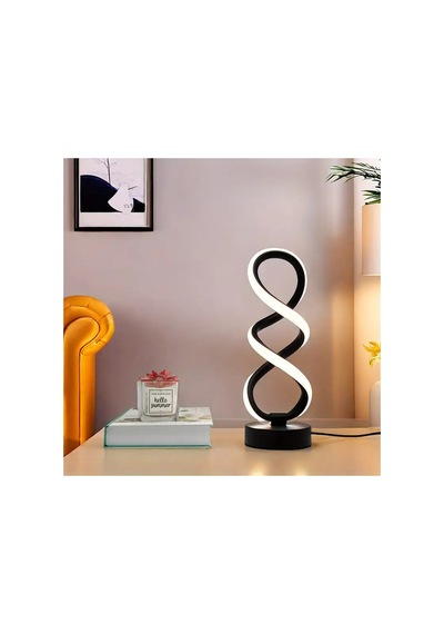 Spiral Şekilli Masa Lambası Siyah
