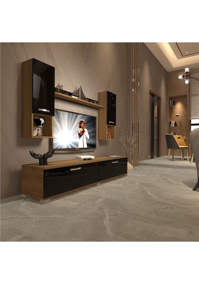 Decoraktiv Eko 5da Mdf Std Tv Ünitesi Tv Sehpası Pera - Siyah