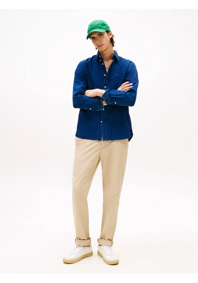 Tommy Hilfiger Chambray Rf Shırt Erkek Mavi Gömlek - Mw0mw38134