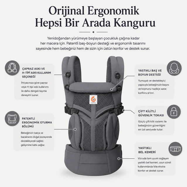 Ergobaby Taşıyıcı Omni Classic Mesh Charcoal Grey