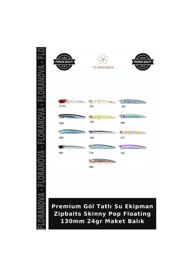 Premium Göl Tatlı Su Ekipman Zipbaits Skinny Pop Floating 130mm 24gr Maket Balık