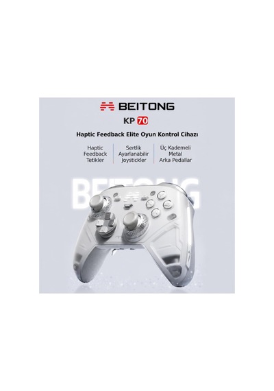 Kp70 Kapasitif Joystick Adaptive Trigger Kablosuz Beyaz Kablosuz Gamepad Pc Uyumlu