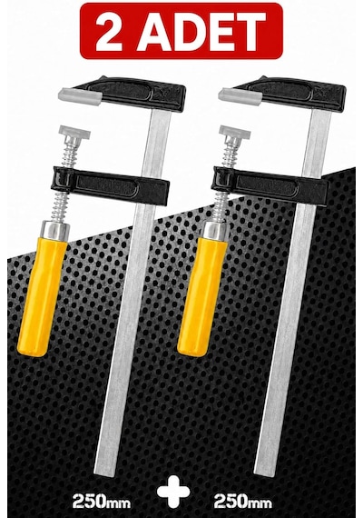 Zephoo 2 Adet Çelik F Tipi Mobilyacı Işkencesi 50x250mm Ile 50x250 Mm Marangoz F Kelepçesi