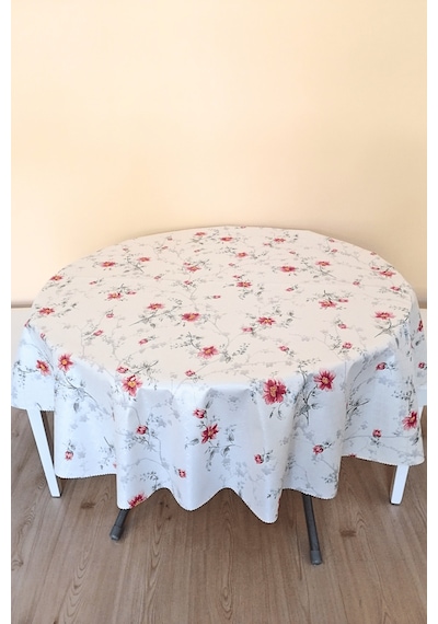 Altı Astarlı Yuvarlak Muşamba Masa Örtüsü -140 Cm Çap-elg5