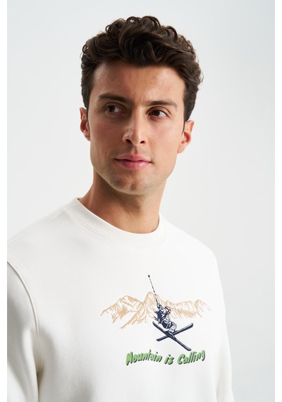 AR-MA Arma Erkek Regular Fit 3 İplik Şardonlu Pamuklu Bisiklet Yaka Sweatshirt 001