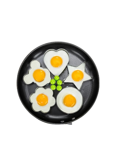 Metalik Daire Şeklinde Omlet Yumurta Ve Krep Kalıbı Çok Renkli