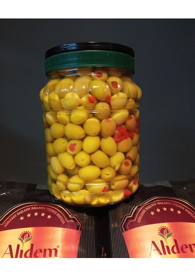 Keyfim Biberli Domat Yağlı Yeşil Zeytin 1350 G