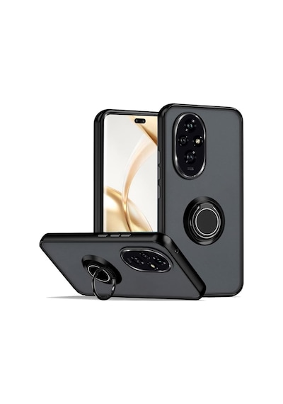 Adige Honor 200 Pro Uyumlu Kılıf Montreal Yüzüklü Standlı Arkası Buğulu Siyah