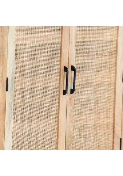 Evora Rattan Detaylı Masif Büfe Ceviz