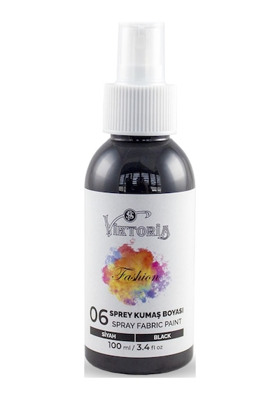 Viktoria Sprey Kumaş Boyası 06 Siyah 100 Ml