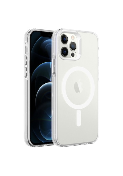 Apple Uyumlu iPhone 12 Pro Uyumlu Zore Magsafe Şarj Özellikli Buzlu Transparan C-pro Sert Kılıf-renksiz Renksiz -